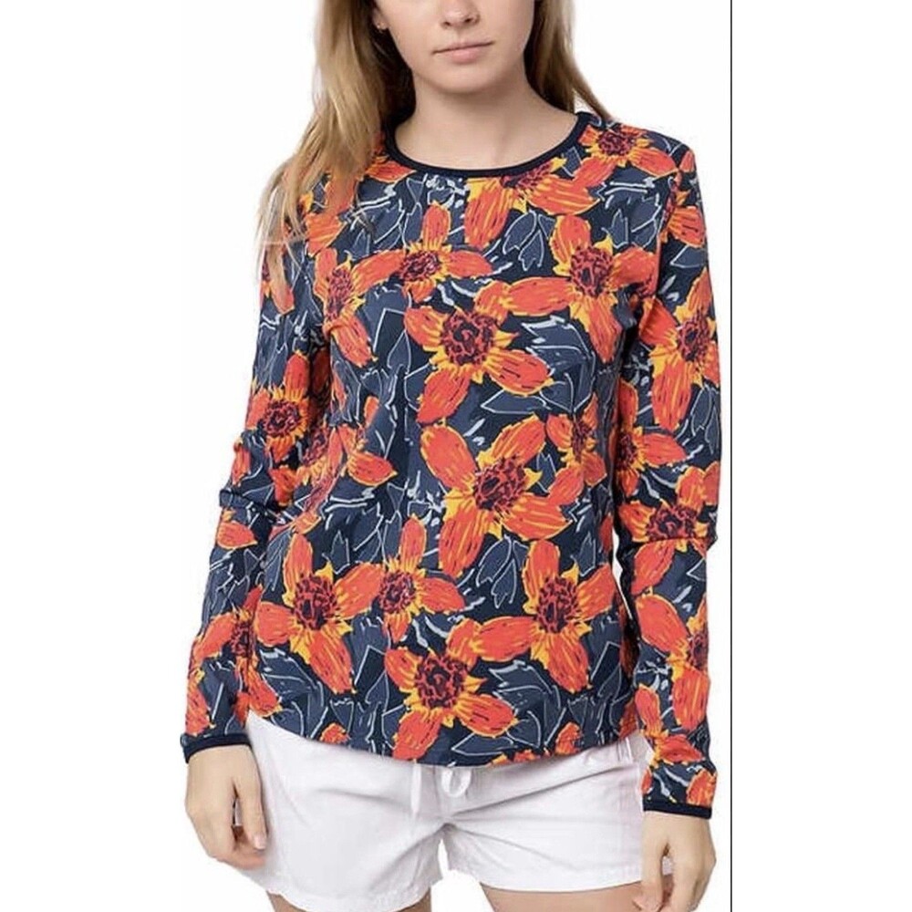 Hang Ten womens long sleeve rashguard swimwear XL UPF 50+ summer swim